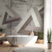 Wall Mural Contemporary composition - three wooden triangles on a concrete background 72033 additionalThumb 8