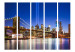 Room Separator Blue New York II - nighttime city architecture with a view of the bridge 95233 additionalThumb 3