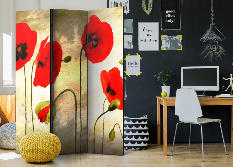 Room Separator Golden Poppy Field - romantic red flowers in an artistic motif 95533 additionalImage 4