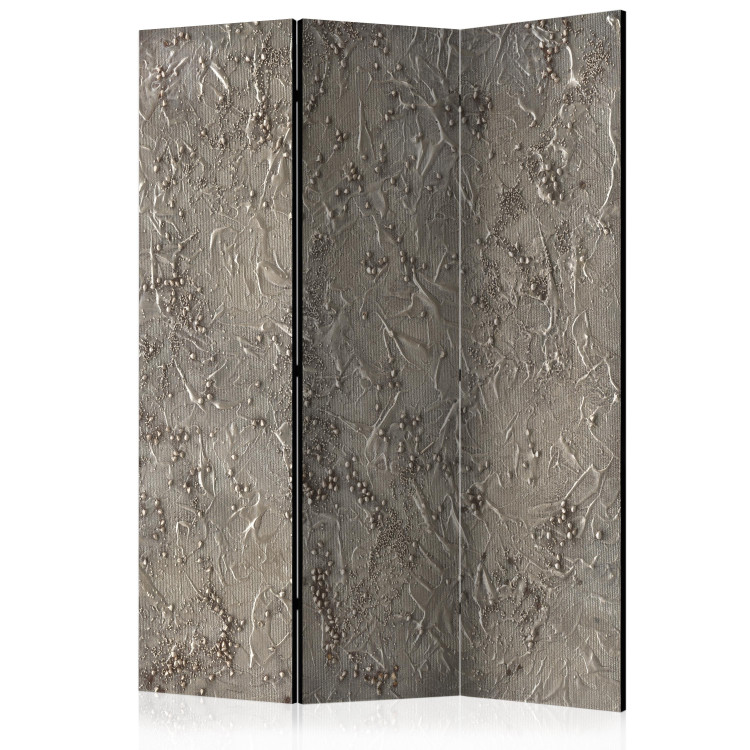 Folding Screen Silver Serenade - artistic texture of gray stone with patterns 95633