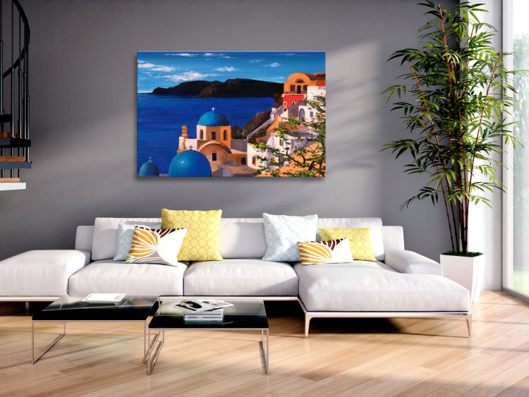 Canvas Beautiful Santorini - Hand-Painted Summer Mediterranean Landscape 98133 additionalImage 3