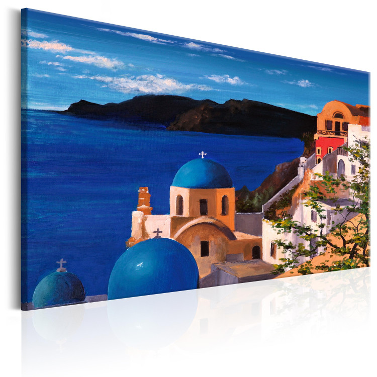 Canvas Beautiful Santorini - Hand-Painted Summer Mediterranean Landscape 98133 additionalImage 2