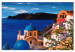 Canvas Beautiful Santorini - Hand-Painted Summer Mediterranean Landscape 98133