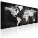 Canvas Art Print Ink World (5-piece) - Black and White Aesthetic World Map 99033 additionalThumb 2