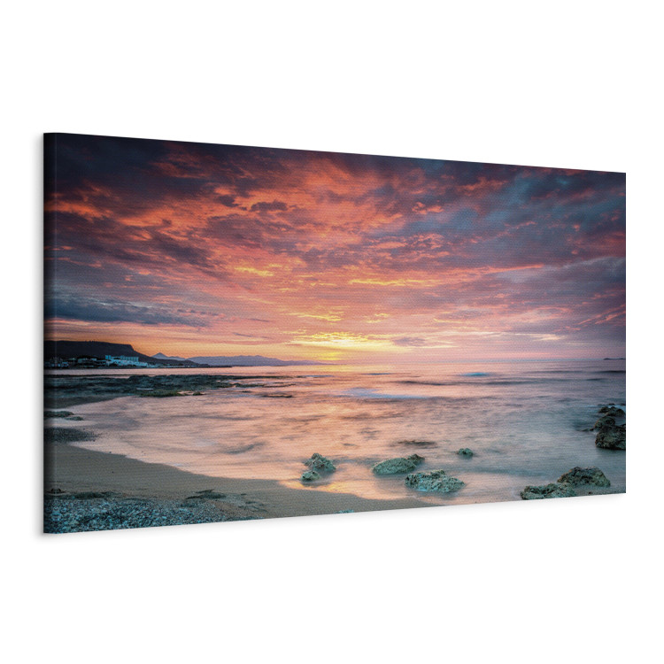 Canvas Beach in Crete (1 Part) Narrow Red 108343 additionalImage 2