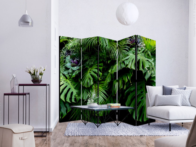 Room Divider Screen Rainforests II - landscape of tropical monstera leaves against a jungle backdrop 114043 additionalImage 4