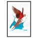 Wall Poster Parrot in Flight - colorful tropical bird and blue paint splatter 114443 additionalThumb 14