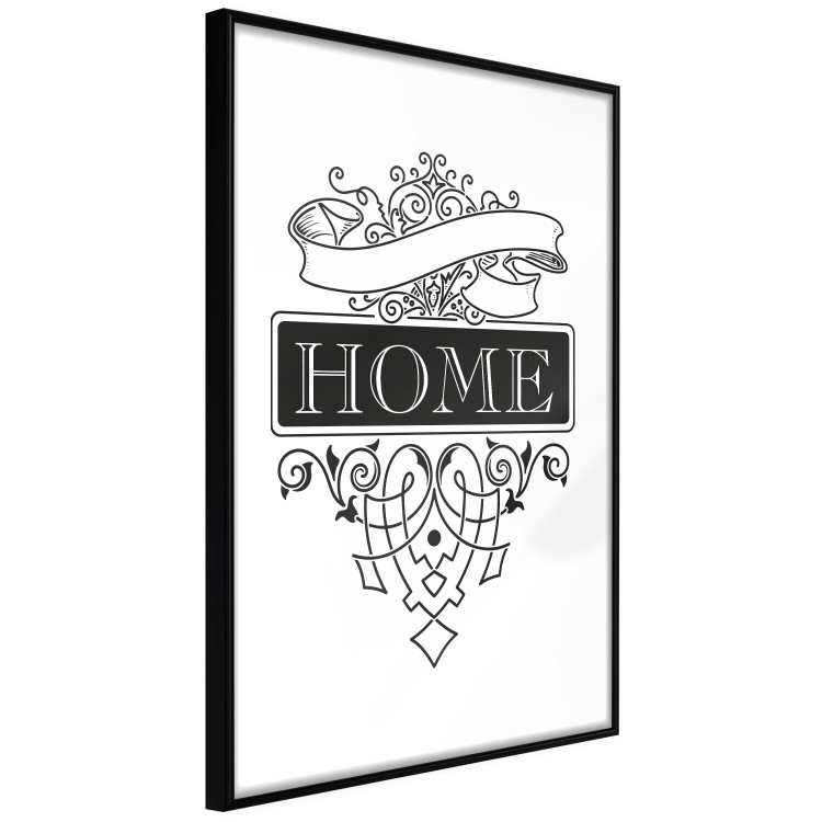 Poster Home - black and white composition with the word "home" and decorative ornaments 114643 additionalImage 11