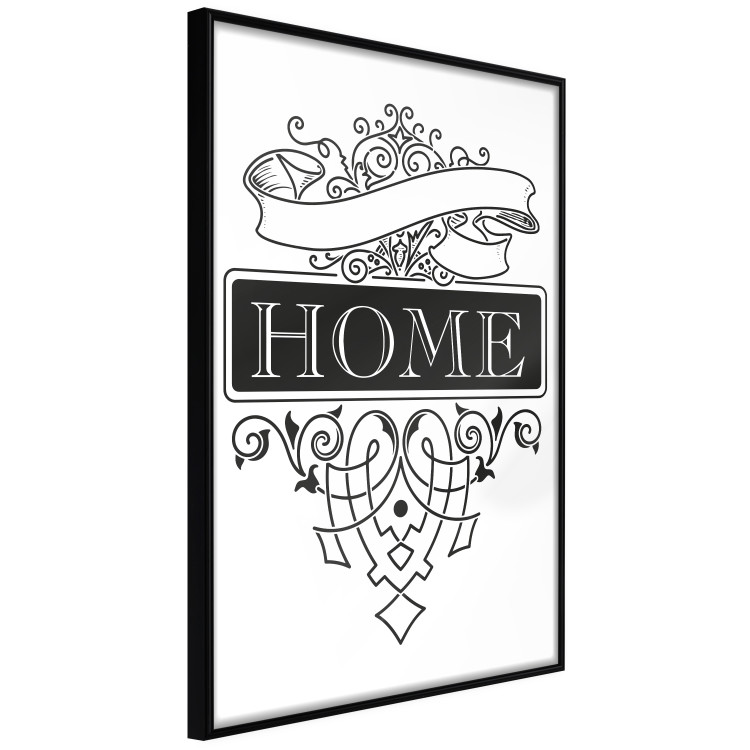 Poster Home - black and white composition with the word "home" and decorative ornaments 114643 additionalImage 10
