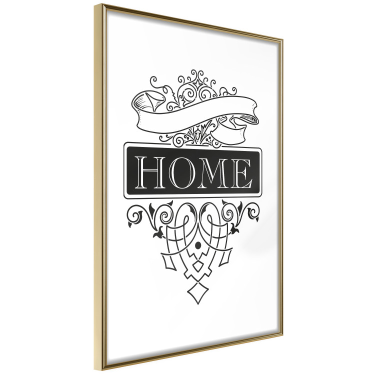 Poster Home - black and white composition with the word "home" and decorative ornaments 114643 additionalImage 6