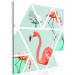 Canvas Birds in Pastel Hue (1-part) - Colorful Flamingos in Figures 115243 additionalThumb 2