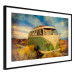 Poster Retro Bus - composition among field grass with a automotive motif 116443 additionalThumb 13
