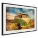 Poster Retro Bus - composition among field grass with a automotive motif 116443 additionalThumb 3