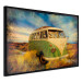 Poster Retro Bus - composition among field grass with a automotive motif 116443 additionalThumb 12