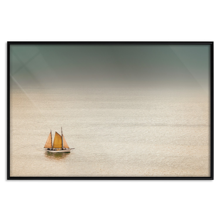Wall Poster Sailboat - brown sails against a beige-green seascape 117343 additionalImage 15