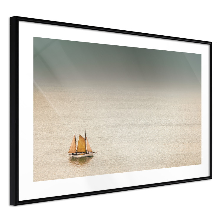 Wall Poster Sailboat - brown sails against a beige-green seascape 117343 additionalImage 11
