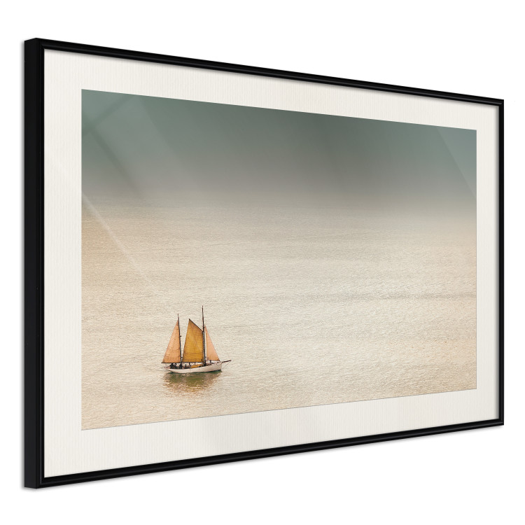 Wall Poster Sailboat - brown sails against a beige-green seascape 117343 additionalImage 3