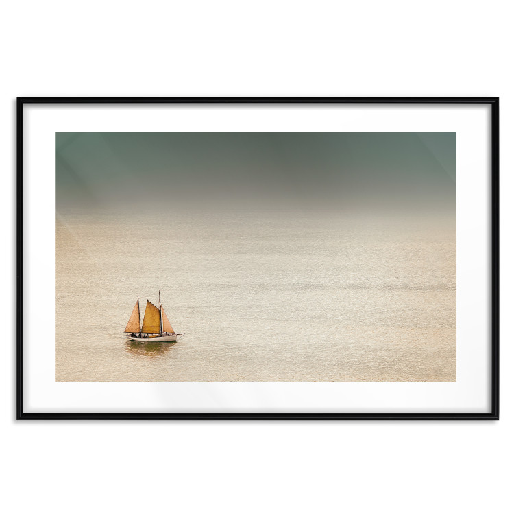 Wall Poster Sailboat - brown sails against a beige-green seascape 117343 additionalImage 16