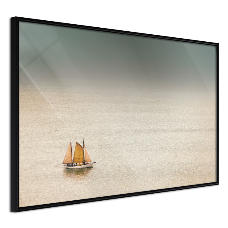 Wall Poster Sailboat - brown sails against a beige-green seascape 117343 additionalImage 10