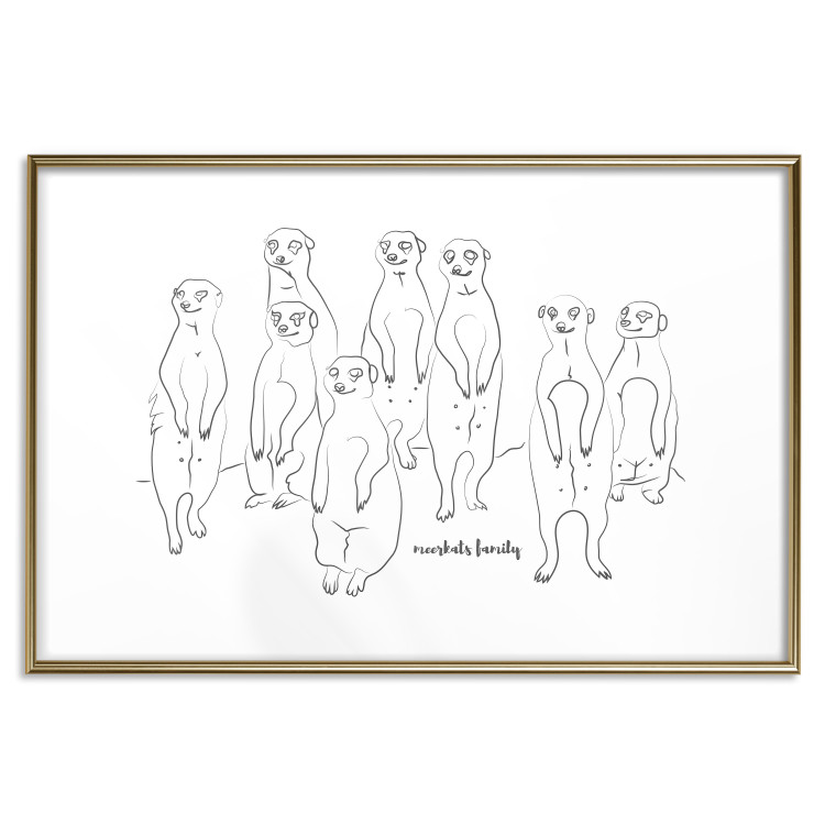 Poster Meerkat Family - black and white composition with English text 117543 additionalImage 14