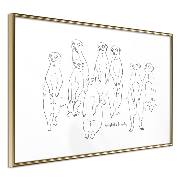 Poster Meerkat Family - black and white composition with English text 117543 additionalImage 6