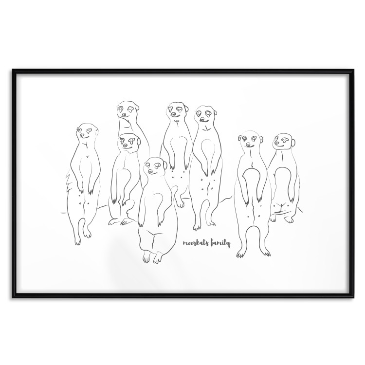 Poster Meerkat Family - black and white composition with English text 117543 additionalImage 15