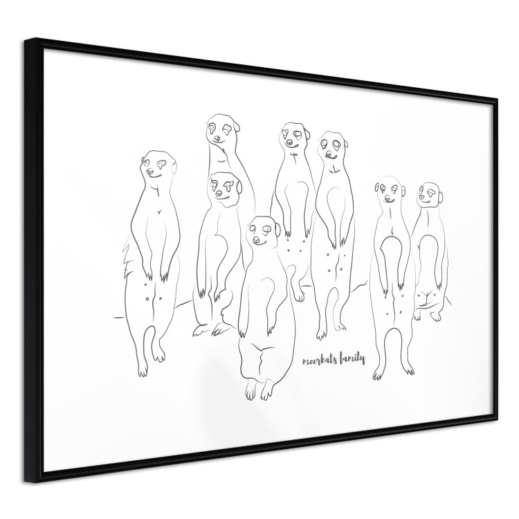 Poster Meerkat Family - black and white composition with English text 117543 additionalImage 11