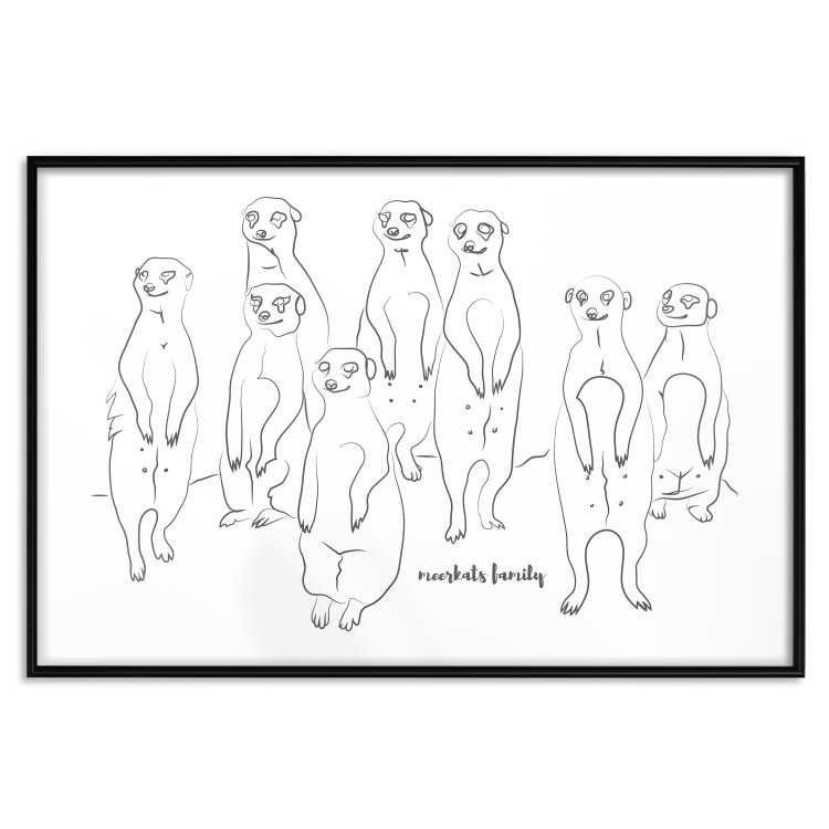 Poster Meerkat Family - black and white composition with English text 117543 additionalImage 18