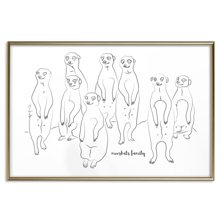 Poster Meerkat Family - black and white composition with English text 117543 additionalImage 16