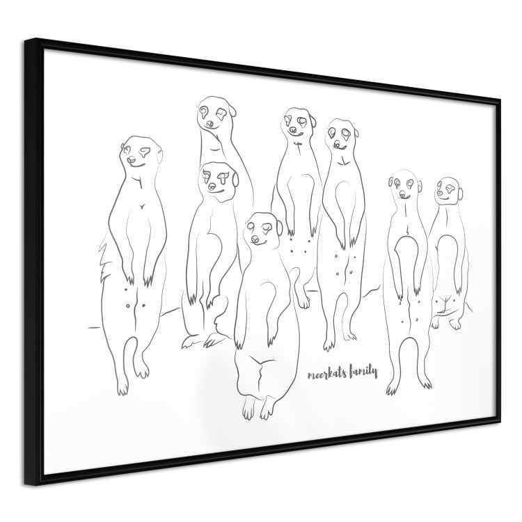 Poster Meerkat Family - black and white composition with English text 117543 additionalImage 10