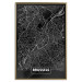 Wall Poster Dark Map of Brussels - black and white composition with English inscriptions 118143 additionalThumb 16