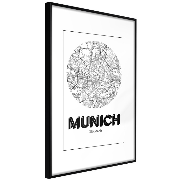 Poster Retro Munich - black and white map of the city with English texts 118443 additionalImage 11