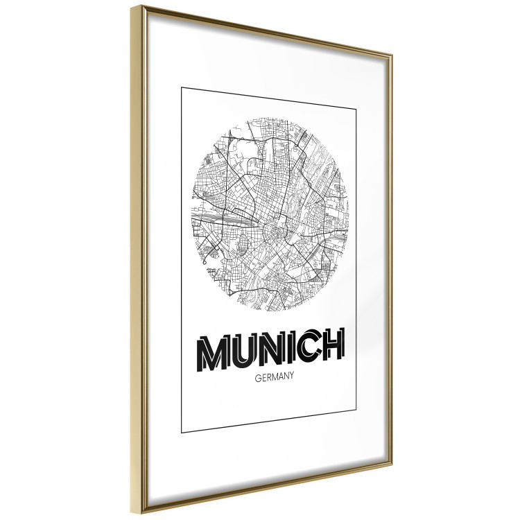 Poster Retro Munich - black and white map of the city with English texts 118443 additionalImage 6
