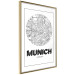 Poster Retro Munich - black and white map of the city with English texts 118443 additionalThumb 14