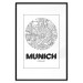 Poster Retro Munich - black and white map of the city with English texts 118443 additionalThumb 15