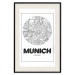 Poster Retro Munich - black and white map of the city with English texts 118443 additionalThumb 17