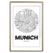 Poster Retro Munich - black and white map of the city with English texts 118443 additionalThumb 26