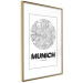 Poster Retro Munich - black and white map of the city with English texts 118443 additionalThumb 6