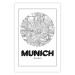 Poster Retro Munich - black and white map of the city with English texts 118443