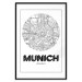Poster Retro Munich - black and white map of the city with English texts 118443 additionalThumb 27