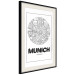Poster Retro Munich - black and white map of the city with English texts 118443 additionalThumb 3