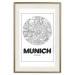 Poster Retro Munich - black and white map of the city with English texts 118443 additionalThumb 20