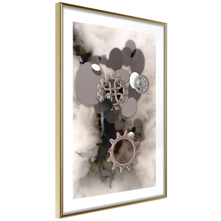 Poster Seahorse - abstract metal elements against a backdrop of light clouds 122743 additionalImage 6