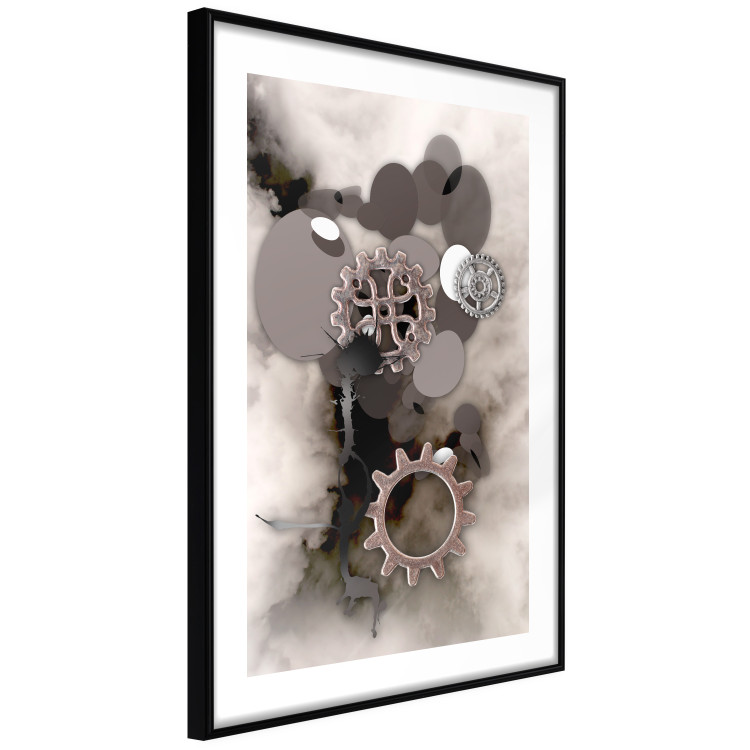 Poster Seahorse - abstract metal elements against a backdrop of light clouds 122743 additionalImage 11