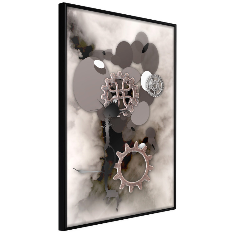 Poster Seahorse - abstract metal elements against a backdrop of light clouds 122743 additionalImage 10