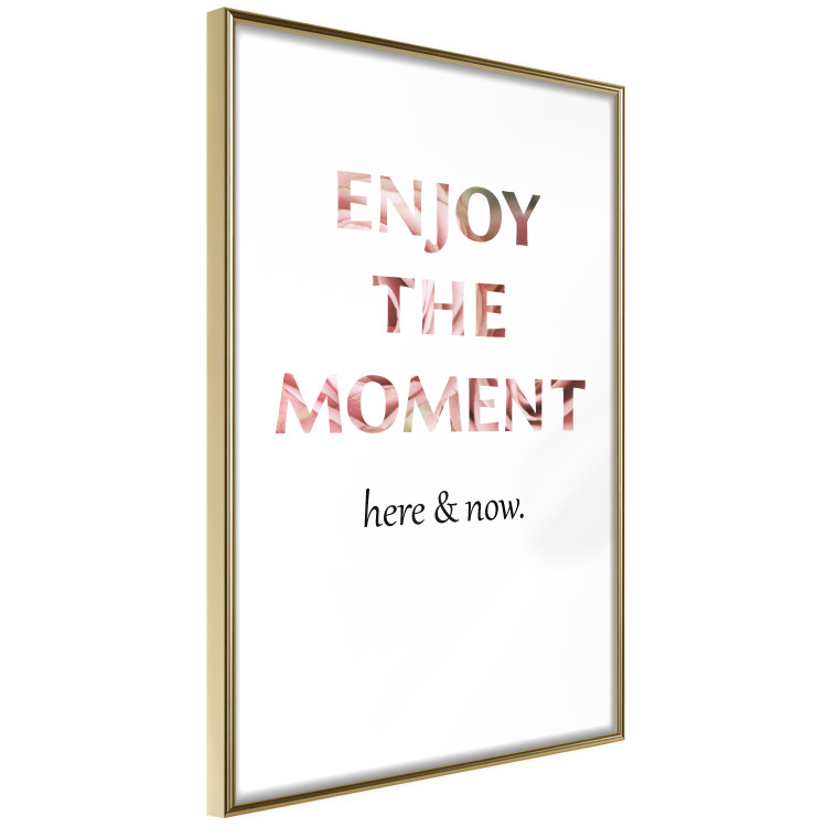 Poster Enjoy the Moment - English text with a pink motif on a white background 122943 additionalImage 12