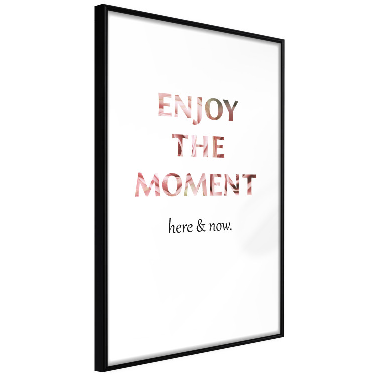 Poster Enjoy the Moment - English text with a pink motif on a white background 122943 additionalImage 13