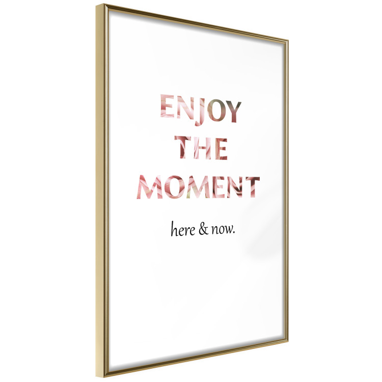 Poster Enjoy the Moment - English text with a pink motif on a white background 122943 additionalImage 8