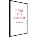 Poster Enjoy the Moment - English text with a pink motif on a white background 122943 additionalThumb 13
