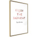 Poster Enjoy the Moment - English text with a pink motif on a white background 122943 additionalThumb 6
